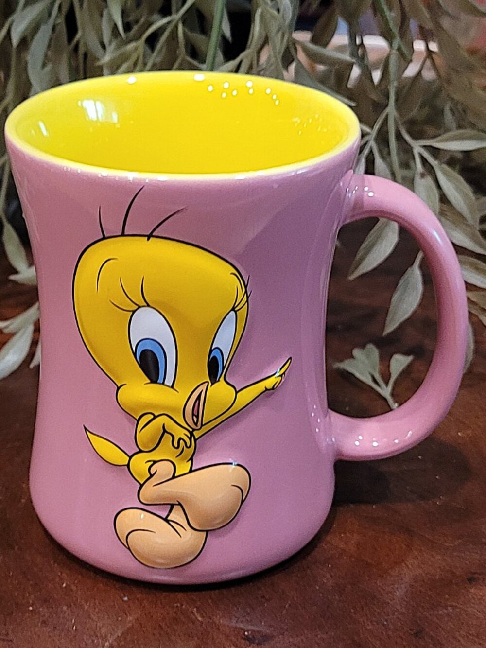 Vintage Looney Tunes 3D Tweety Bird Coffee Mug Embossed Warner Bros